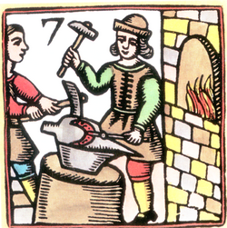 Azulejo de oficios de la serie de azulejería popular catalana.