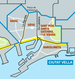 Plano del Distrito de Ciutat Vella