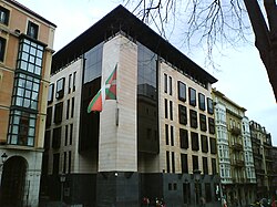 Fachada de Sabin Etxea, sede central del PNV ubicada en Bilbao.