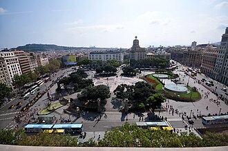 Vista aérea de la Plaza de Cataluña