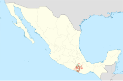 Mapa de la distribución actual de los hablantes de las lenguas mixtecas en México