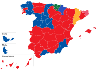 Gráfico de resultados de las elecciones municipales de España de 2019