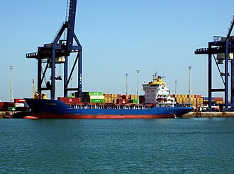 Detalle de la infraestructura portuaria en la Bahía de Cádiz.
