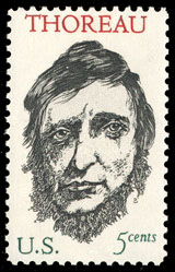 Sello postal conmemorativo de Henry David Thoreau de 1967
