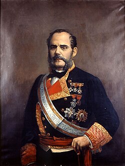 Almirante Juan Bautista Topete en un retrato de 1887