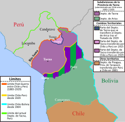 Mapa de la controversia limítrofe y el Tratado de Lima