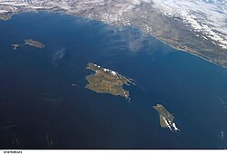 Imagen satélite del archipiélago balear frente a las costas del levante de la península ibérica