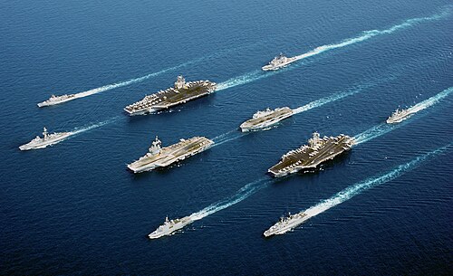 Grupo de batalla compuesto por cuatro portaaviones y sus escoltas