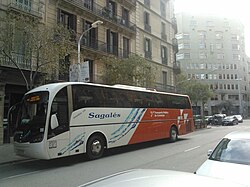 Autobús interurbano de la empresa Sagalés en Barcelona