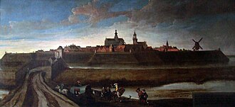 Vista pictórica de la ciudad de Hulst por Cornelis de Vos