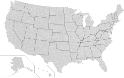 Mapa de los 3144 condados de Estados Unidos