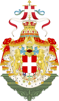 Representación de las armas grandes de la casa de Saboya utilizadas entre 1890 y 1946.