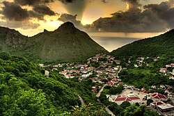 Vista panorámica de The Bottom en la isla de Saba