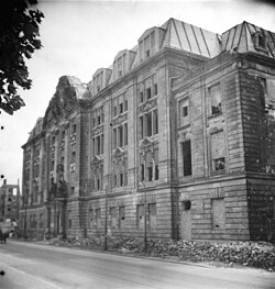 Edificio de la Gestapo en Prinz-Albrecht-Straße 8 tras los bombardeos de 1945