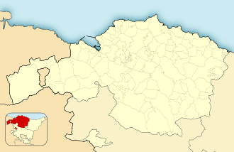 Situación de Ermua dentro del territorio de Vizcaya