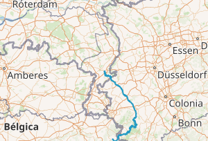 Mapa esquemático del curso del río Rur.