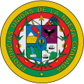 Representación de la bandera y escudo históricos.