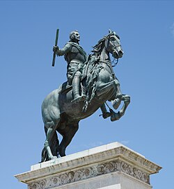 Estatua de Felipe IV de España de la Plaza de Oriente de Madrid.