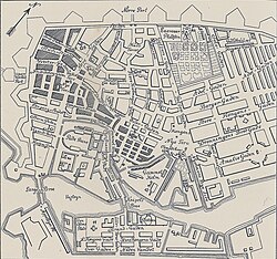 Mapa del incendio de Copenhague de 1795
