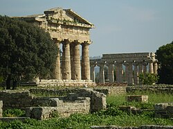 Colonia griega de Paestum en Campania