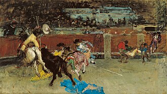 Corrida de toros. Picador herido, obra de 1867