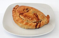 Un pasty tradicional de Cornualles