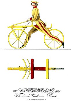 Ilustración histórica de la draisiana