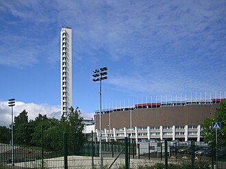 Exterior del Estadio Olímpico de Helsinki y su torre