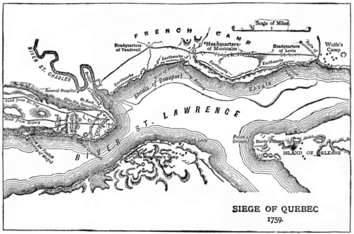 Mapa de Quebec con la distribución de fuerzas