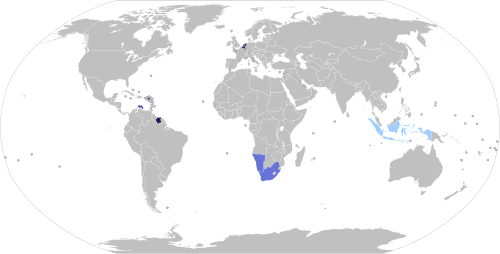 Mapa de los países con idioma neerlandés