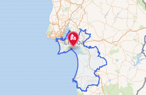 Mapa del distrito de Setúbal en Portugal