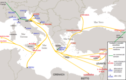 Rutas comerciales y almacenes de la República Marítima de Ancona