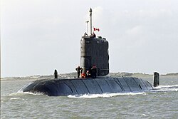 El submarino HMCS Windsor de la Marina Real Canadiense