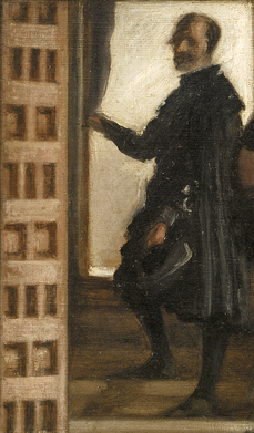 Puerta del fondo y punto de fuga de la composición