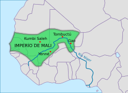 Mapa histórico de la extensión del Imperio de Mali
