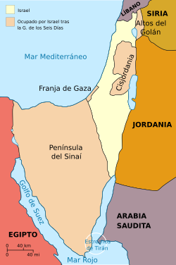 Mapa de territorios ocupados en 1967