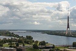 Vista desde el edificio de la Academia de Ciencias de Letonia
