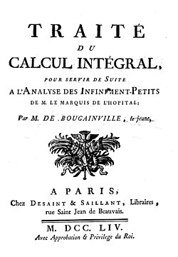 Traité du calcul intégral publicado en 1754