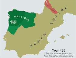 Las conquistas del rey suevo Rechila entre 438 y 448