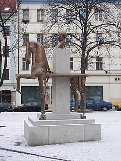 Monumento ecuestre dedicado a Jaroslav Hašek en Žižkov
