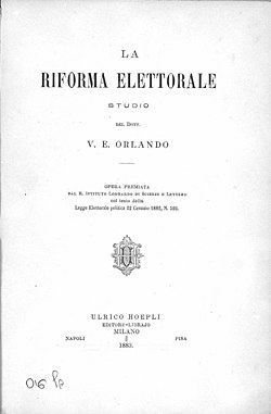 Portada del libro La riforma elettorale de 1883