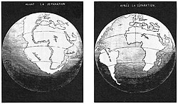 La apertura del Atlántico, ilustración de Snider-Pellegrini de 1858