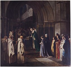 Cuadro La reina Isabel la Católica en la Cartuja de Miraflores