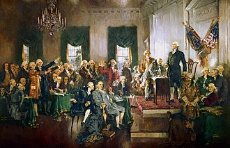 Firma de la Constitución de los Estados Unidos en 1787