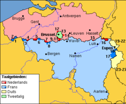 Las cuatro comunidades lingüísticas de Bélgica