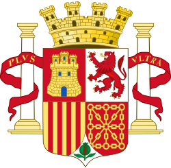 Escudo de la Segunda República con corona mural.