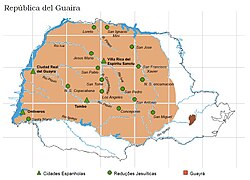 Misiones jesuíticas y ciudades españolas del Guayrá