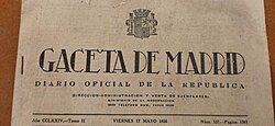 Imagen histórica de la Gaceta de Madrid