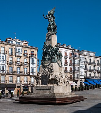 Monumento a la Batalla de Vitoria en la plaza de la Virgen Blanca