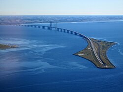 Vista aérea del Puente de Øresund en 2015